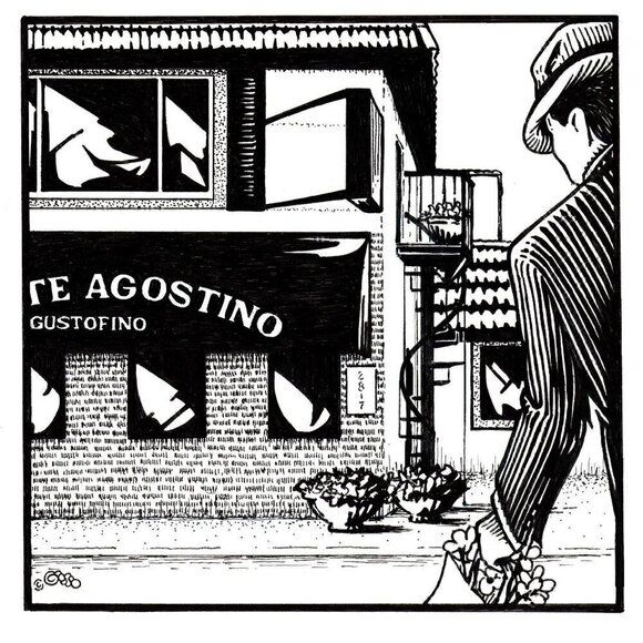 Artist Made Coasters, print of original art, Chicago Harlem Avenue scene - Picture 1 of 5